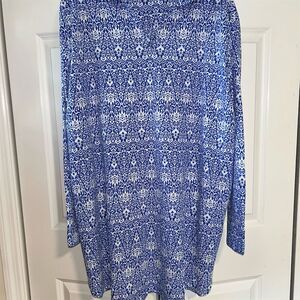 Coolibar Women's 2XL Knee Length Dress UPF 50+ Blue/White Casual